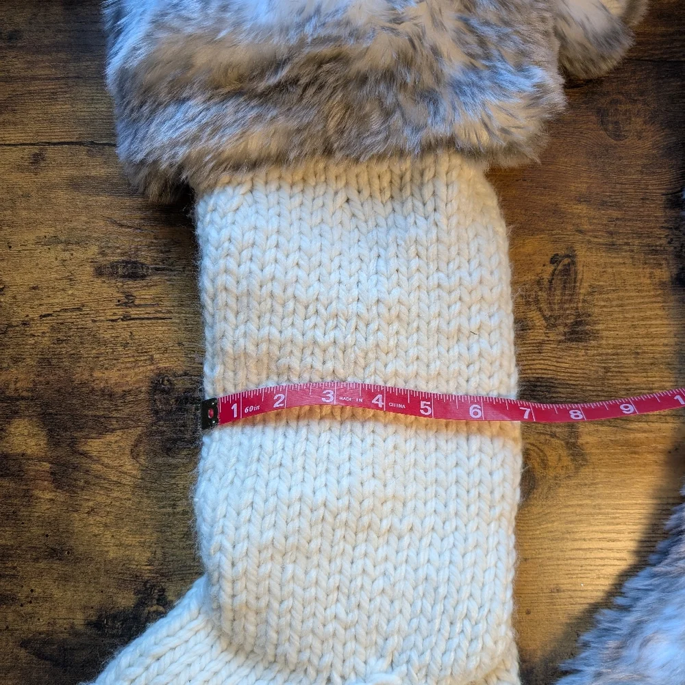 Knit and Fur Stockings set